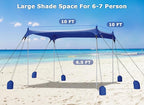 Gorich Beach Tent Sun Shelter with 8 Sandbags, UPF50+ Protection & Windproof Pop Up Beach Canopy Tent Sun Shade for Family, Travel & Camping, Easy Setup Canopy Umbrella