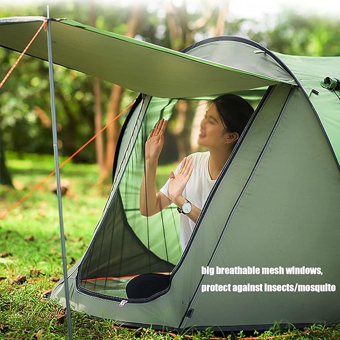 Instant Lightweight Camping Tent Pop Up, Outdoor Easy Set Up Automatic Family Travel Tents, Portable Backpacking Ultralight Waterproof Windproof Sun Shelter Tent