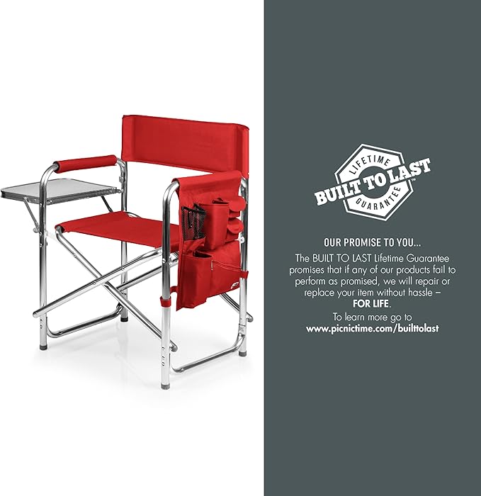 Picnic TIME NFL Unisex-Adult NFL Sports Chair with Side Table, Beach Chair, Camp Chair for Adults