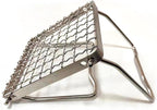 MDUG Ultralight Mini Camp Grill with Foldable Legs – 304 Stainless Steel Grate, Portable Gas Stove & Campfire Stand, Compact Grill Grid for Backpacking/Camping/Hiking/Picnic/Travel/Fishing (Weave)