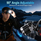 BORUIT RJ-3000 LED Rechargeable Headlamp with Red Light, Super Bright Hunting Head Lamp 3 Modes, Waterproof Head Light for Adult Fishing Camping Headlight Gear