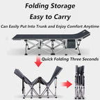 Folding Camping Bed Corduroy Cotton Cots for Camping with Mat Camping Cots for Adults Lounge Chair Portable Camping Cot