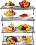 4 Tier Foldable Camping Table, Portable Outdoor Cooling Rack, Tabletop Organizer for Barbecue Picnic Camping, 15.75x9.84in, 22lbs/Tier Load