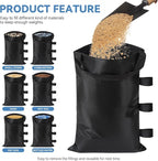 Sand Bags for Canopy Legs Empty Sandbags for Weight, Canopy Tent Weights Set of 4 Heavy Duty 1680D Pop Up Tent Weights Bags (Black, 150LBS)