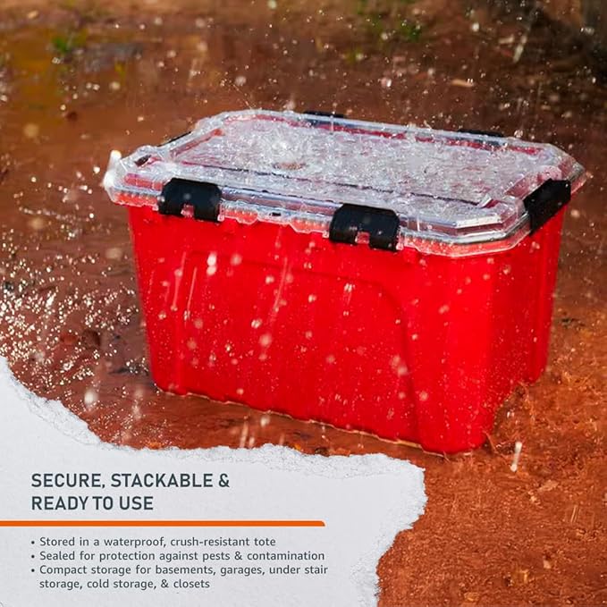 Shelter in Place Kit – 2+ Week Emergency Home Preparedness System with Food, Water, Medical, Power & Hygiene Supplies, Waterproof Tote, Disaster Readiness for Families & Households