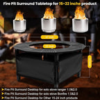 Camping Furnitur 37 Inch Fire Pit Surround Tabletop for Solo Stove Bonfire Ranger 2.0, Circular Safety Protection, Equipped with a Safety Support Frame to Prevent Direct Contact with the Ground