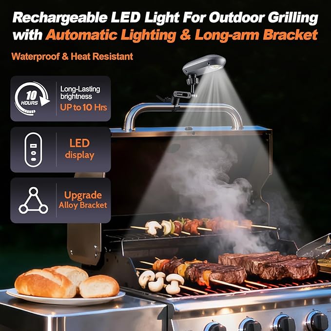 Grill Lights for Outdoor Grill with Rechargeable Battery for Blackstone Griddle and Weber Grill, Blackstone Griddle Accessories, BBQ Grilling Accessories for Outdoor Grill, Gifts for Men Dad