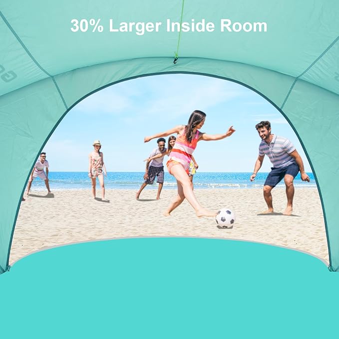 Gorich Beach Tent Sun Shelter with UPF50+ UV Protection for 1-2/3/4-5/6-7 Person, Lightweight & Portable Beach Shade Canopy with 2 Zippered Doors, Easy Setup Family Beach Umbrella