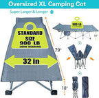 2-Pack Oversize Cot 79x18x32 Inch Extra Large Width XXL Camping Cot with Mattress Folding Cot Heavy Duty Comfortable Cots for Sleeping Guest Bed with Carry Bag Easy to Set-up for Home Indoor Outdoor