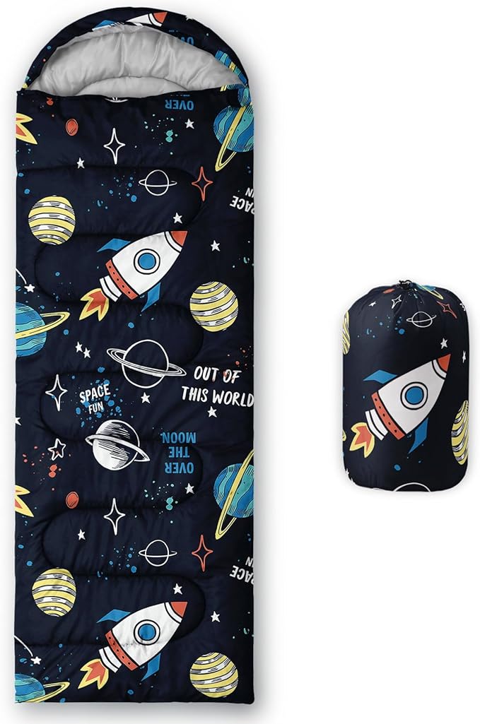 Kids Sleeping Bag for Boys Girls,Cute Puppy Print-Lightweight Warm Portable Outdoor Indoor-Waterproof Cold Weather Resistant Sleeping Bag for Camping Hiking