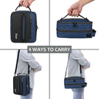 Tirrinia Expandable Insulated Lunch Bag for Men Women – Leakproof Reusable Cooler LunchBox for Kids & Adults with Shoulder Strap, Perfect for Work, School, Office, Travel,Dark Blue