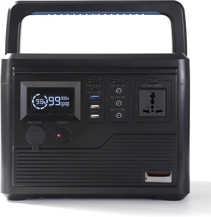 Portable Power Station 600W, 600Wh LiFePO4 Battery, Outdoor Solar Generator for Camping, Traveling, and Emergency