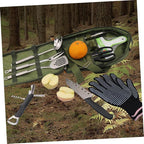 Outdoor Camping Cutlery Kit Portable Camping Tableware Set Bag Sturdy and Tools for Hiking
