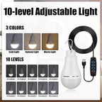6 Pcs USB Light String LED Portable Light Bulb Rechargeable USB Strip, 6.6 ft Length Cord Camping Lantern with Splitter Cable for Camping Porch Backyard Garage Warehouse Truck Fishing Boat