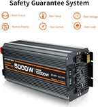 Power Inverter DC 48V to AC 110V/120V Converter with LCD Display, Wireless Controller, Cable Pair,AC outlets USB.RV Travel,Suitable for Camping,and Off-Grid Solar Systems (5000w -48v)