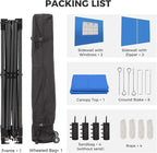 12x12 FT Pop Up Canopy, Instant Canopy Tent with 1-Button Push, 4 Removable Sidewalls, Sandbags, Wheeled Bag for Outdoor Activities & Events