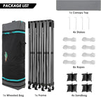 COBIZI 10x30 Pop up Canopy, Heavy Duty Outdoor Party Tents for Parties, Easy up UPF 50+ Waterproof Commercial Canopy with Wheeled Bag can fold, Gray(Windproof Upgraded)