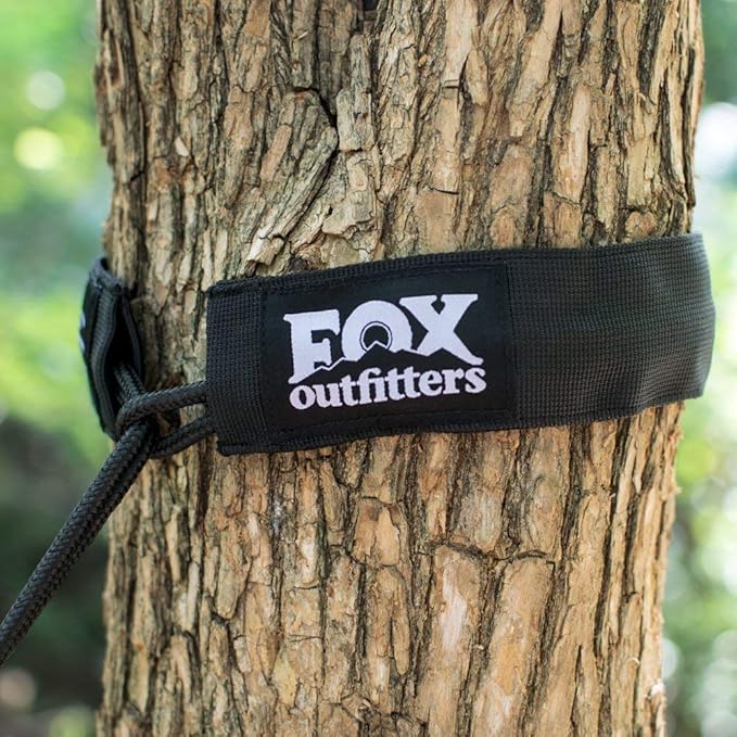 Fox Outfitters Neolite Double Camping Hammock - Lightweight Portable Nylon Parachute Hammock for Backpacking, Travel, Beach, Yard. Hammock Straps & Steel Carabiners Included (Orange/Olive Green)