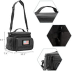 MOV COMPRA Tactical Lunch Bag for Men, Insulated Lunch Box Leakproof for Men Large Capacity with MOLLE Water Bottle Pouch Lunchbox for Adults for Work, Picnic（Black）