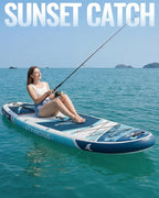 10'6''x33''Inflatable Stand Up Paddle Board, 400lbs Extra Wide Stand Up Paddleboard with Kayak Seat, Anti-Slip EVA Deck Premium SUP Accessories Kit, Non-Slip Stable Deck Boat for Yoga Fishing Surf
