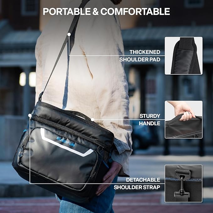 EVERFUN Small Cooler Bag 24 Can Insulated Lunch Box Double Deck Soft Leak-Proof Waterproof Collapsible Ice Chest for Men Women Work Travel Car Trip Picnic Beach