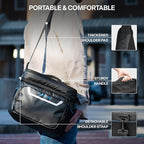 EVERFUN Small Cooler Bag 24 Can Insulated Lunch Box Double Deck Soft Leak-Proof Waterproof Collapsible Ice Chest for Men Women Work Travel Car Trip Picnic Beach