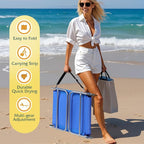 WLIVE Beach Lounge Chair for Adults, 4-Position Folding Tanning Chairs with Face Hole, 2 Legs Support Portable Outdoor Chair for Beach, Pool, Blue