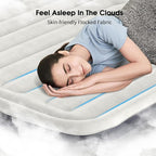 Air Mattress Queen with Built-in Pump,18'' Inflatable Mattress of Vertical Beams,Self Inflatable/Deflation Blow Up Mattress in 3 Mins,Colchones Inflables with Carry Bag for Home&Guests
