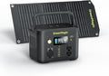 Portable Power Station 330W with 20W Solar Panel, Solar Generator Fast PD Output 227Wh Lithium Battery, Solar Powered Power Bank 120V Pure Sine Wave AC Outlet for Camping, Travel, Home Blackout