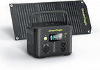 Portable Power Station 330W with 20W Solar Panel, Solar Generator Fast PD Output 227Wh Lithium Battery, Solar Powered Power Bank 120V Pure Sine Wave AC Outlet for Camping, Travel, Home Blackout