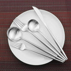 Cutlery Set Pieces Service Stainless Steel Titanium Flatware,Cutlery Flatware Set Of 4, Stainless Steel Tableware, Include Knife Fork Spoon Dinnerware with Elegant Box, for Home, Hotel, Res