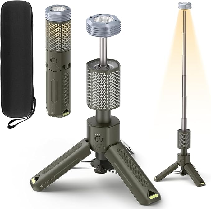 MORIKO Camping Lights Rechargeable Telescopic, Portable Collapsible Magnetic Lantern Camping Essentials, 10,500mAh IP67 Waterproof LED Flashlights, Camping Gear for Hiking Fishing Travel Emergency