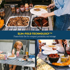 GCI OUTDOOR Slim-Fold Table | Portable Outdoor 4 Person Dining Table, Heat Resistant Aluminum Tabletop, Perfect for Barbecues, Camping, Picnics & Tailgating
