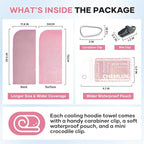 Cooling Hoodie Towel Women: Cooling Towels for Neck and Face, Instant Cool When Wet, UPF 50 Sun Protection, Cool Towel for Hot Weather, Great for Sports, Gym, Golf, Camping - Pink