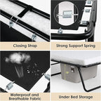 MAMIZO Folding Bed,Rollaway Bed with Mattress for Adults,Portable Bed,Metal Frame with Memory Foam Mattress,for Bedroom,Office,Camp,No Assembly Required,(75" x 31"x14")
