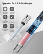 VEHHE Electric Candle Lighter, USB Rechargeable Lighters with Safety Button Lock, Flexible Neck ARC Long Lighter with LED Battery Display Windproof for Grilling Cooking Camping