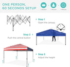 Best Choice Products 10x10ft Pop Up Canopy Tent, Outdoor Shade, 1 Person 1 Minute Set Up, Carry Case, 4 Weight Bags - American Flag
