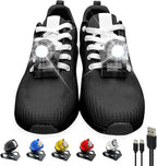 Running lights for runners,Lights for walking at night,IPX5 Running shoe lights waterproof,Shoe light,2Pcs Shoe headlights Used for Dog Walking, Walking Tours Camping, Suitable for Adults Kids(Black)