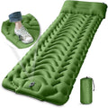 MEETPEAK Camping Sleeping Pad with Pillow, Extra Thickness Inflatable Camping Mat with Foot Pump, Durable Waterproof Lightweight Camping Air Mattress for Hiking Backpacking Traveling