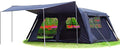 KTT Extra Large Tent 12 Person(A),Awning Family Cabin Tents,2 Rooms,4 Doors and 4 Windows with Mesh,Straight Wall,Waterproof,Double Layer,Big Tent for Outdoor,Picnic,Camping,Family Gathering。
