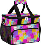 Pardick Colorful Animals Cat Cute Soft Cooler Bag Insulated Lunch Box for Men & Women, Large Leakproof Lunch Bag Portable Beach Cooler for Work, Picnic, Road Trips,Fishing, Travel, Camping,A-15