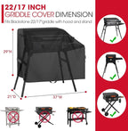 Unicook Griddle Cover for Blackstone 22 Inch and 17 Inch Griddle with Hood and Stand, Heavy Duty Waterproof Outdoor BBQ Grill Cover with Sealed Seam, Black