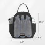 Lunch Bag for Women and Men Soft,Reusable Insulated Lunch Box,Leakproof Lunch Cooler for Work Picnic Beach Camping,Black