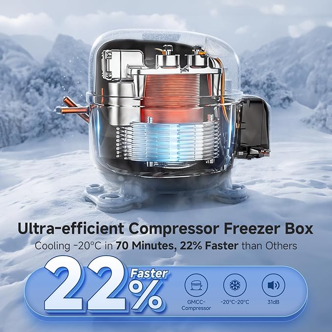 BODEGA BODEGACOOLER 12v Car Refrigerator, 63QT(60L) IPX4 Waterproof Electric Cooler, APP Control Car Fridge with 12/24V DC 110-240V AC, -4℉~68℉, Portable Freezer for Truck Van RV Camping, Travel,Home