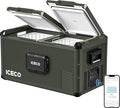 ICECO VL75ProD Portable Refrigerator with Battery, 12v Dual Zone Freezer Powered by SECOP, 75L 12V Fridge, 0°F-50°F, Reversible Lid&APP Control, Dual USB 12/24VDC&110-240VAC, For RV| With Battery