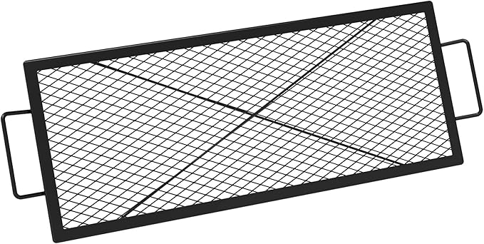 onlyfire Fire Pit Grill Grate, Heavy-Duty Steel Cooking Grate with X-Marks Design for Outdoor BBQ, Camping, Group Gatherings - 36“ X 15”