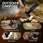 Camping Essentials Multitool Camping Accessories Gifts for Men 16 in 1 Multi Tool Survival Gear with Axe Hammer Pliers Saw Screwdrivers Bottle Opener Whistle for Camping Hiking, Gifts for Dad Him