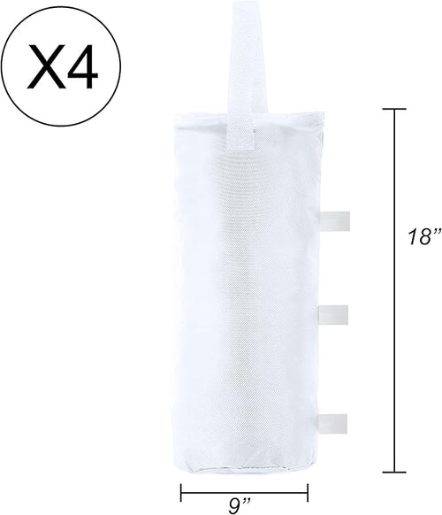 ABCCANOPY Canopy Weights Set of 4-120LBS Sand Bags for Pop up Tent, Weight Bags for Outdoor Gazebo, Trampoline, Pergola, White (Without Sand)