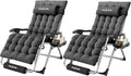 Amopatio Oversized Zero Gravity Chair, Reclining Camping Lounge Chair Upgraded Lock and Footrest, Cup Holder, Removable Cushion & Headrest Folding Patio Recliner for Indoor Outdoor