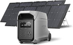 EF ECOFLOW DELTA 3 Ultra Plus Portable Power Station with 2X220W Solar Panel, 3072Wh LiFePO4 Battery, 3600W (7200W Surge) Output, Expandable to 11kWh, Reliable Home Battery Backup & Camping
